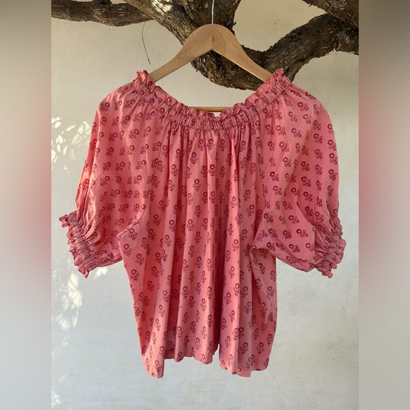 DÔEN Shore Top - Pink Sunflower Block Print- Size XS - Picture 8 of 8